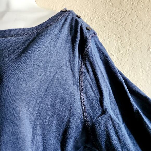 Jones New York Sport Navy Blue Boat Neck Long Sleeve Top 3X Plus Lightweight - Picture 2 of 5